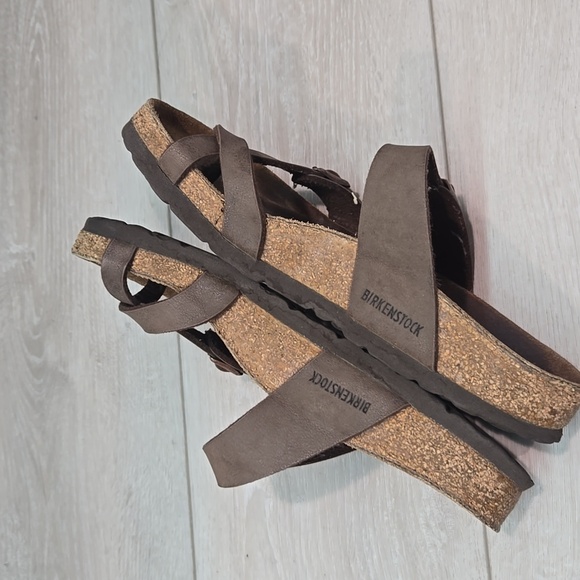 Birkenstock Women Mayari Loop Toe Brown Sandals Slide Flats Shoes Sz 37/6 Regula - Picture 8 of 10